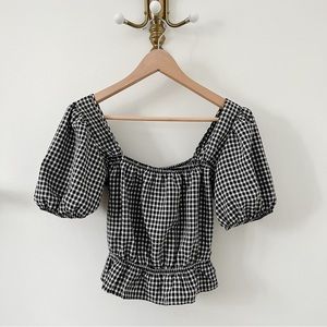 Black and White Checkered Blouse